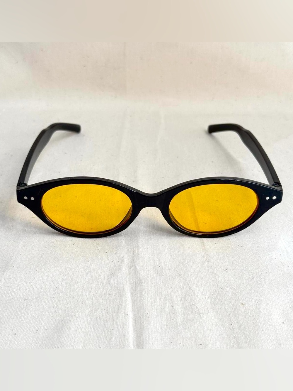 Black Frame Sunglasses with Yellow Lenses - Unbranded